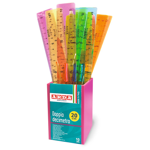 Espositore 90 righelli Arda colori e dimensioni assortiti 9004P